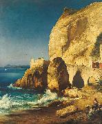 Albert Hertel Piece on the shores of Capri with people china oil painting artist